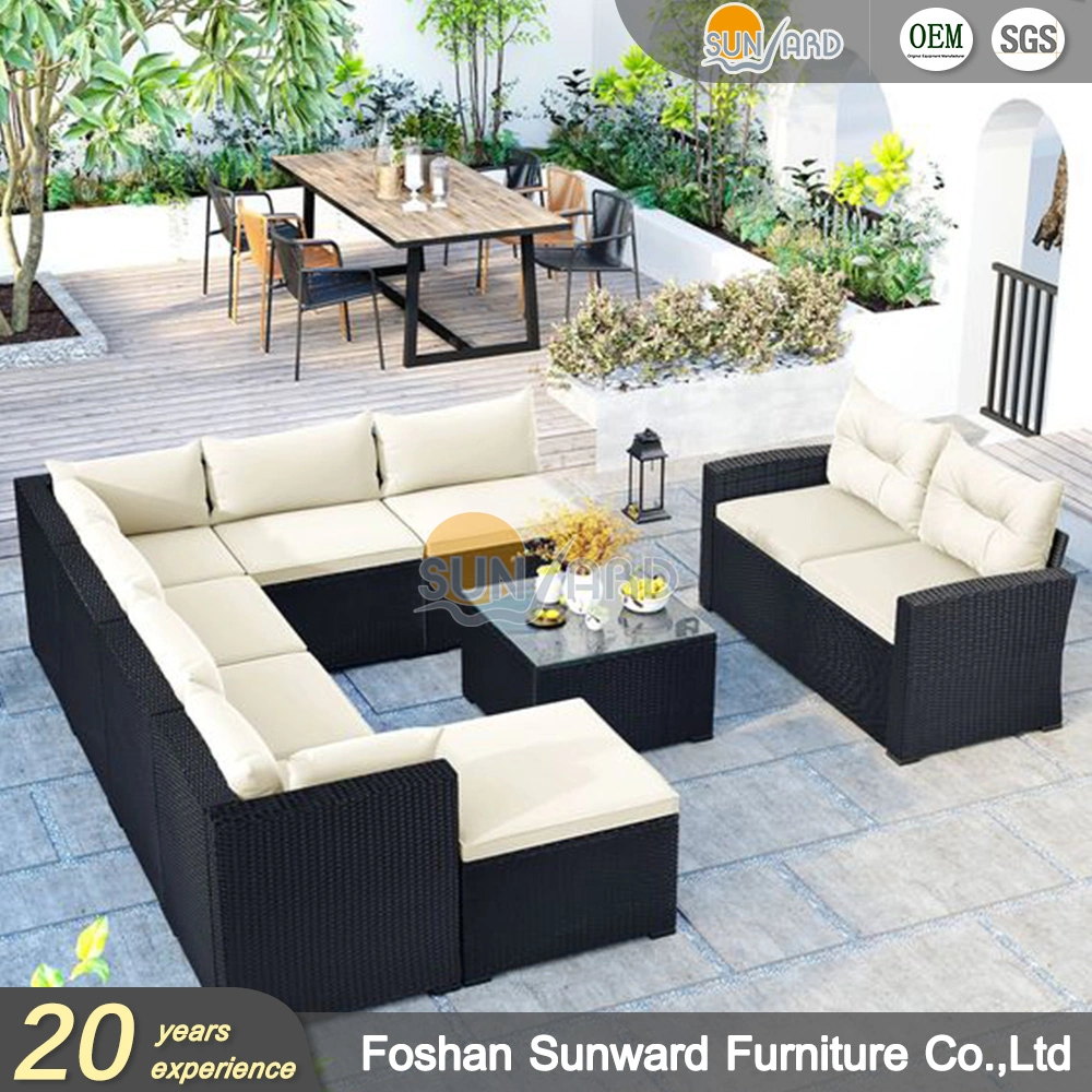Customized Chinese Modern Garden Patio Hotel Outdoor Wicker Rattan Leisure Sofa Furniture