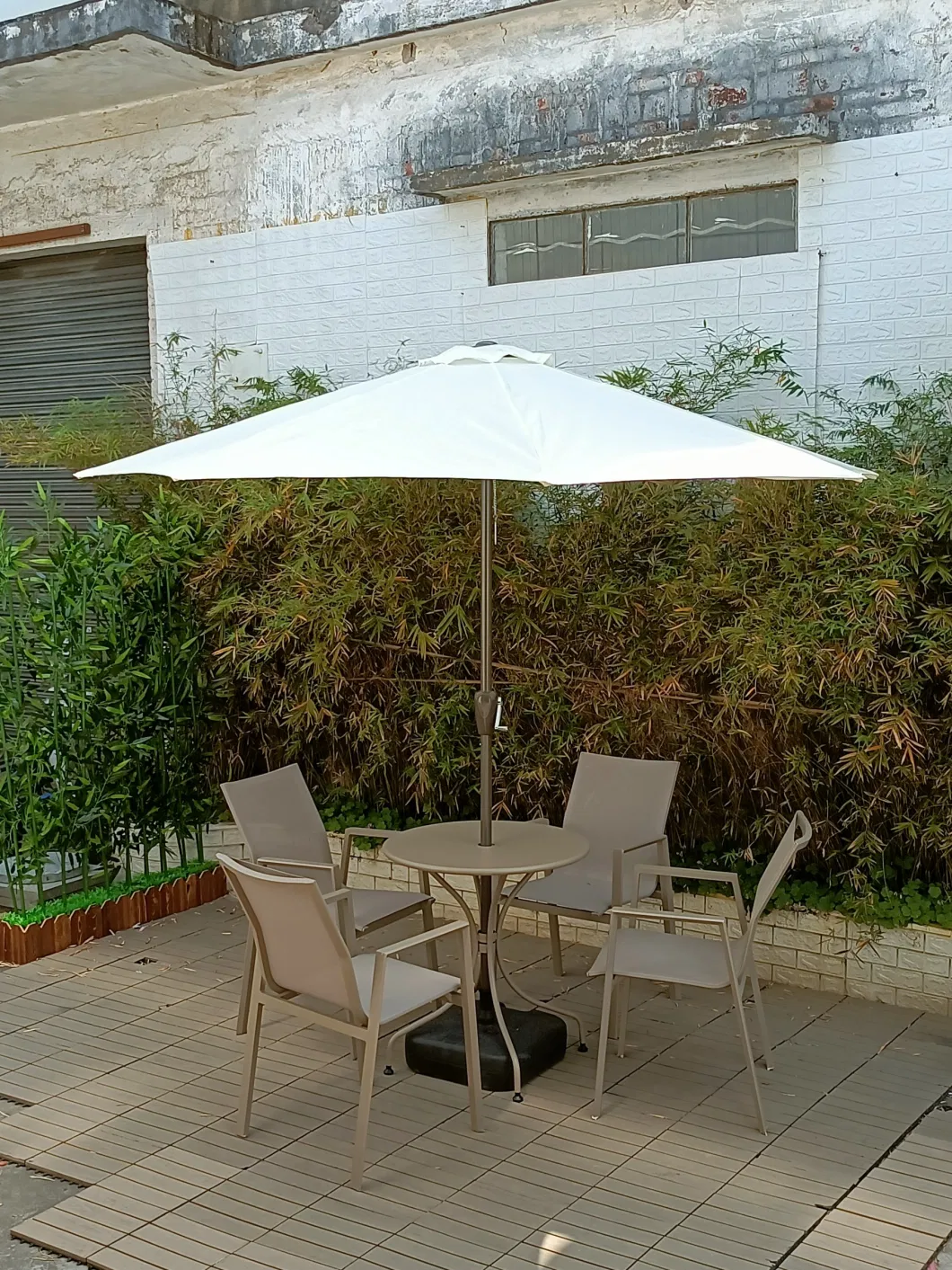 Popular Garden Furniture Patio Bistro Set Outdoor Cafe Restaurant Dining Waterproof Garden Terrace Woven Rope Table and Chairs