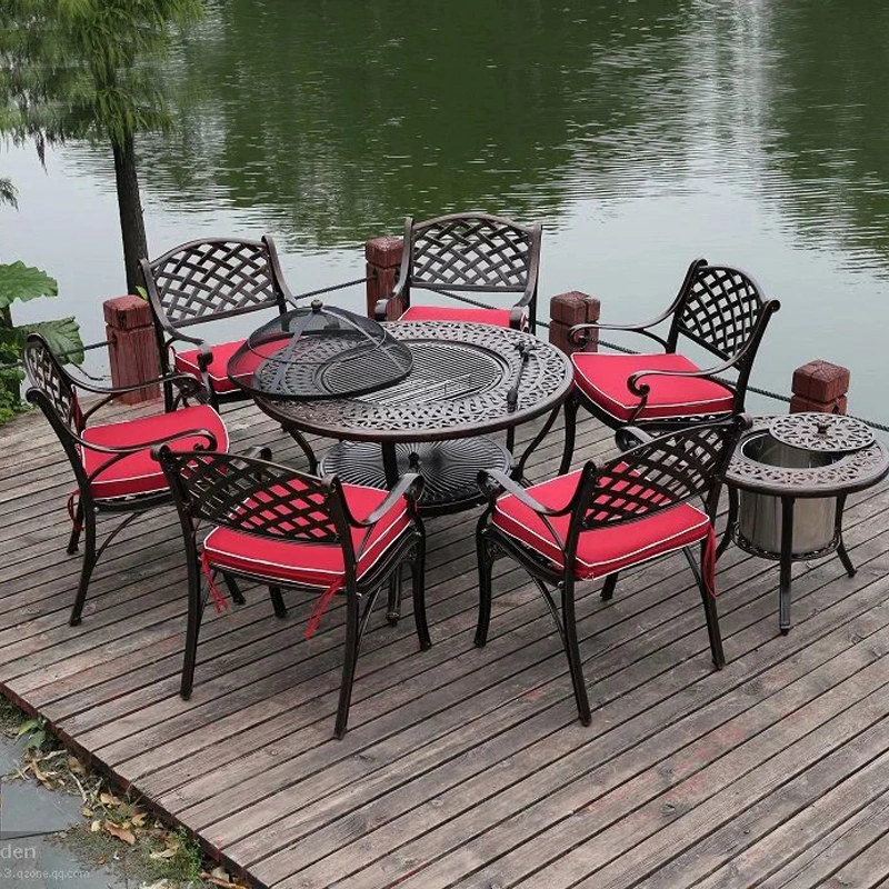 Outdoor Bistro Sets Metal Patio Chair Set Furniture Cast Antique Outdoor Cast Aluminum Garden Patio Table and Chair Set