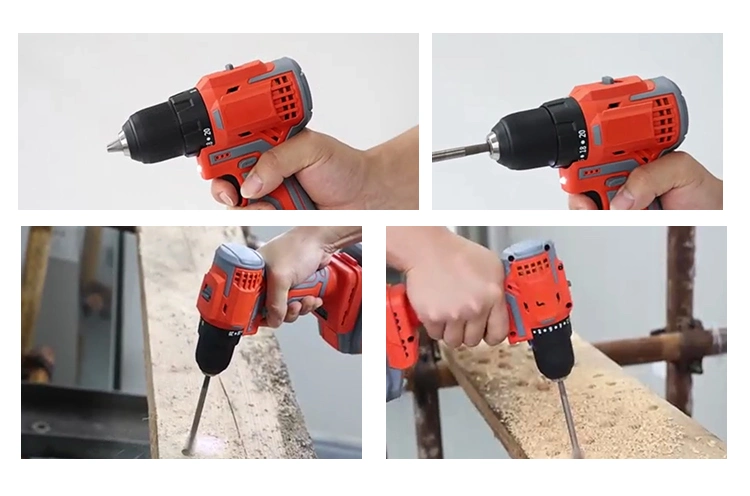 21V Cordless Tool Set 10mm Multifunction Electric Hand Drill Wireless Electric Drill Set for Woodwork and Garden