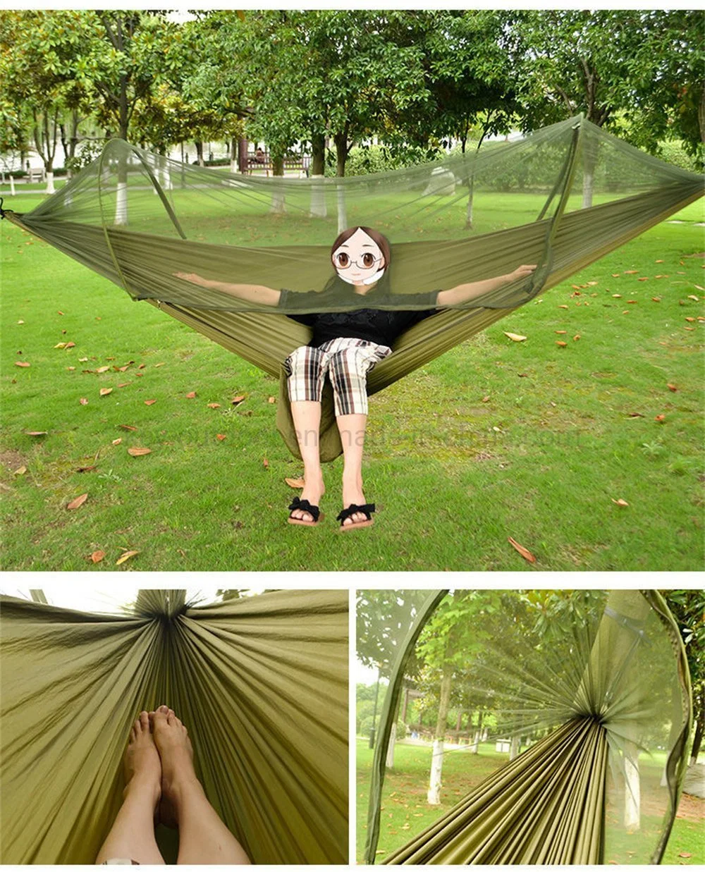 Automatic Quick-Drying Mosquito Net Hammock High Version Air Tent Outdoor Camping Swing