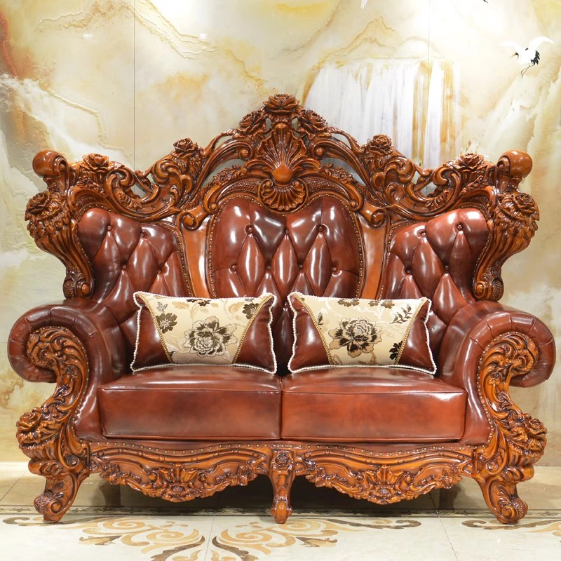 Foshan Sofa Furniture Factory Wholesale Luxury Leather Sofa Set in Optional Couch Seats and Color