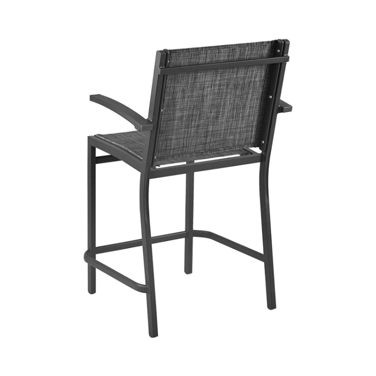 Outdoor Garden Textilen Chair Cafe Metal Bar Stools Chair with Back High Stacking Comfortable Steel