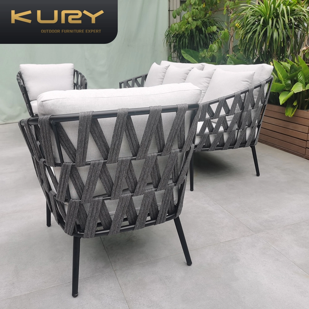 Outdoor Balcony Garden Retro Leisure Webbing Sofa Set