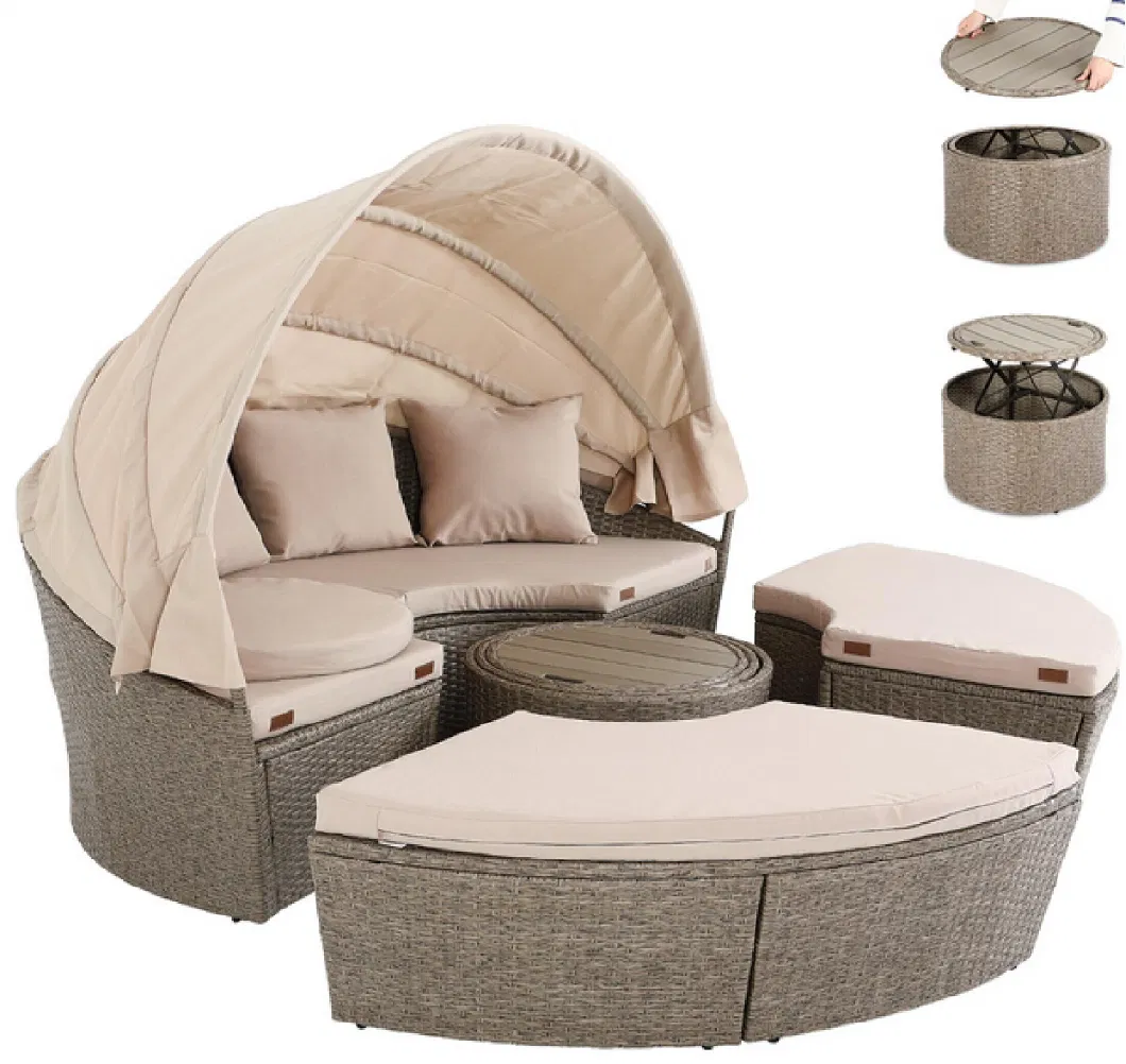 Outdoor Patio Rattan Furniture Set Sectional Rattan Sofa Outdoor Day Bed