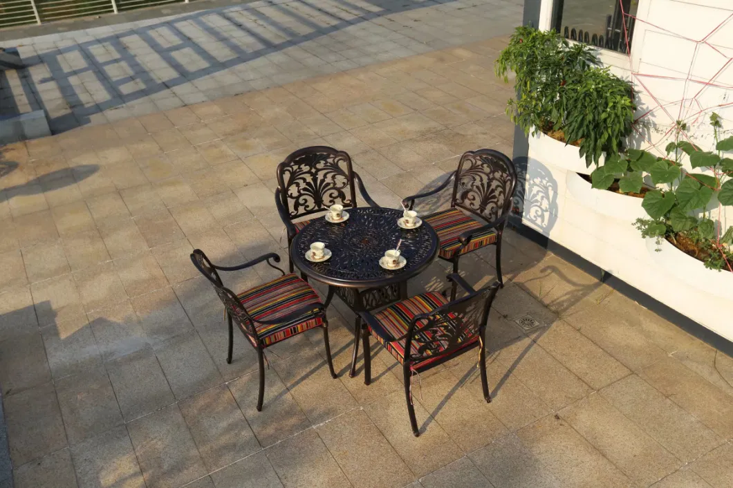 Outdoor Furniture Set Aluminum Five Outdoor Leisure Garden Courtyard of Europe Type Furniture Open-Air Balcony Chairs and Tables