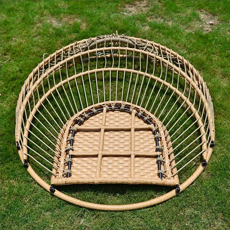 Modern Foldable Egg Shape Outdoor Furniture Garden Wicker Rattan Hanging Patio Indoor Egg Swing Chair with Stand