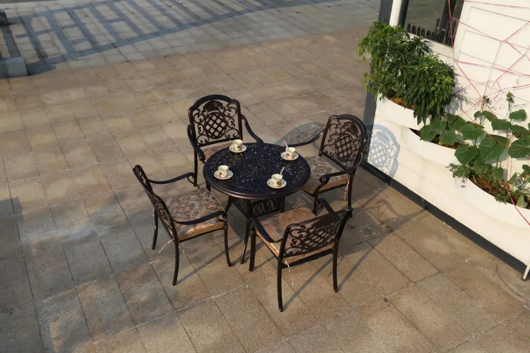 Outdoor Furniture Set Aluminum Five Outdoor Leisure Garden Courtyard of Europe Type Furniture Open-Air Balcony Chairs and Tables