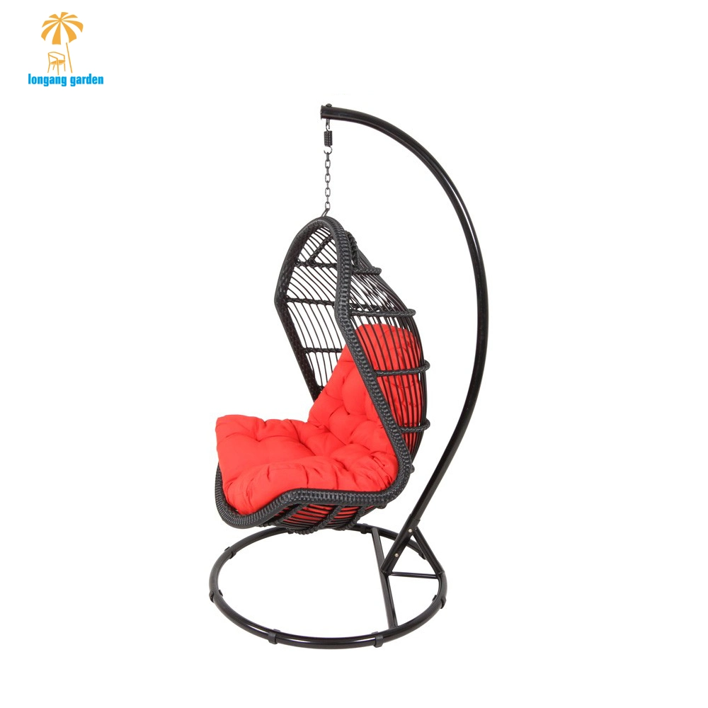 Outdoor Furniture Garden PE Rattan Metal Stand Rattan Patio Removable Hanging Egg Swing Chair