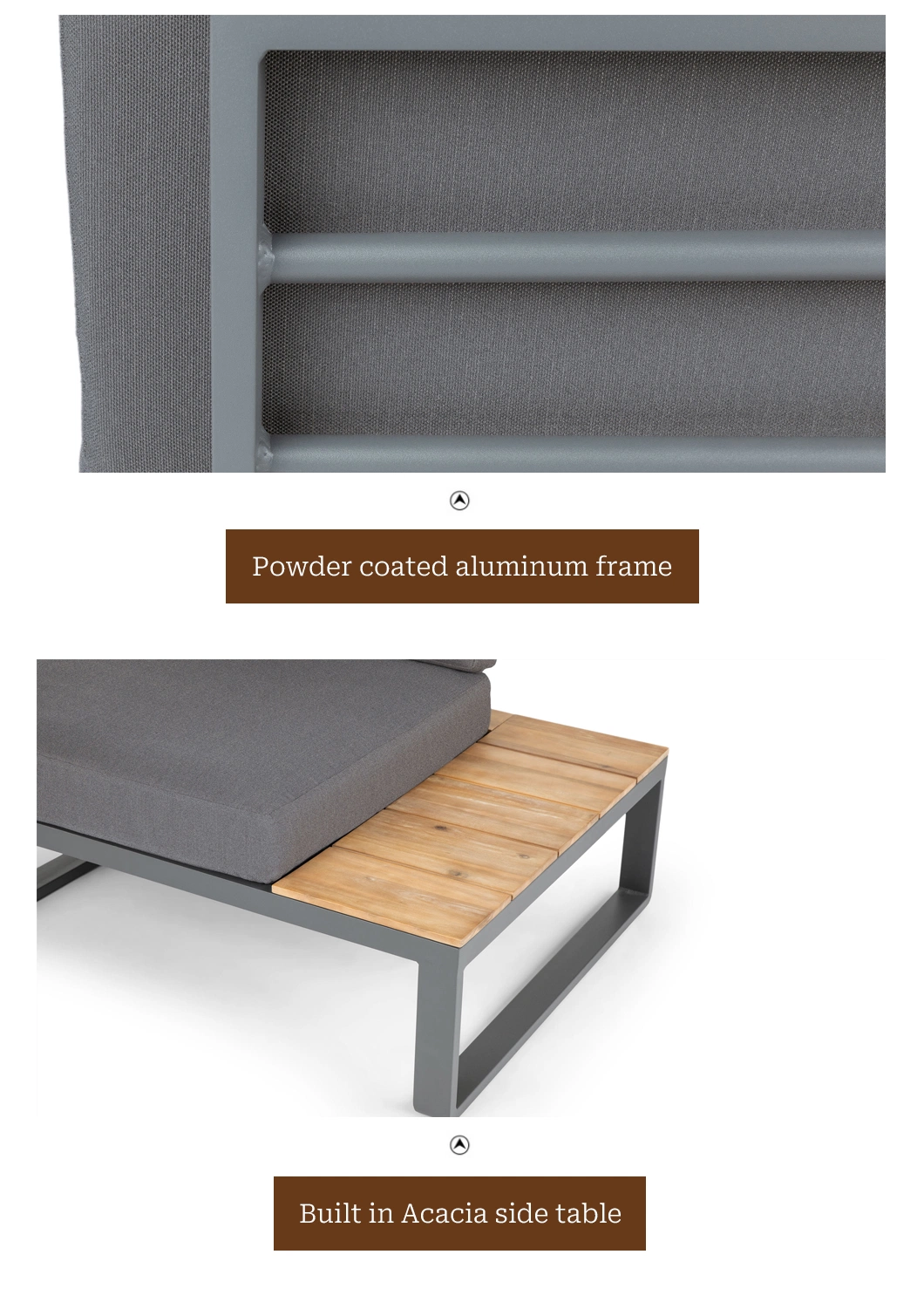 Outdoor Cloth Sofa Set Furniture Waterproof Aluminum Sectional Sofa Set