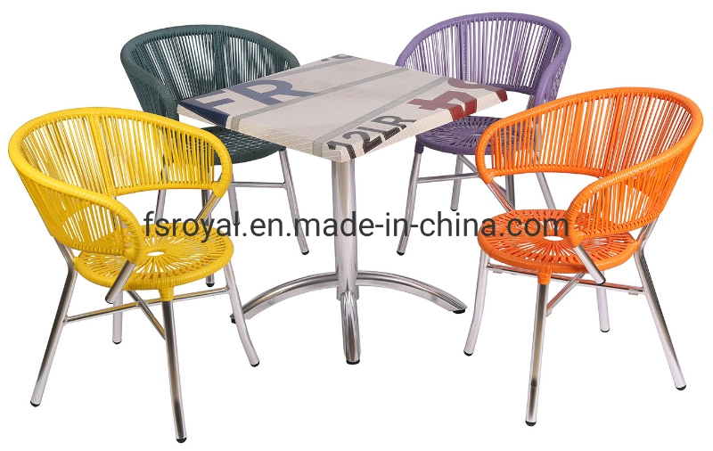 Popular Design Outdoor Furniture Luxury All Weather Rope Garden Table and Chairs Hotel Resort Restaurant Dining Rope Furniture