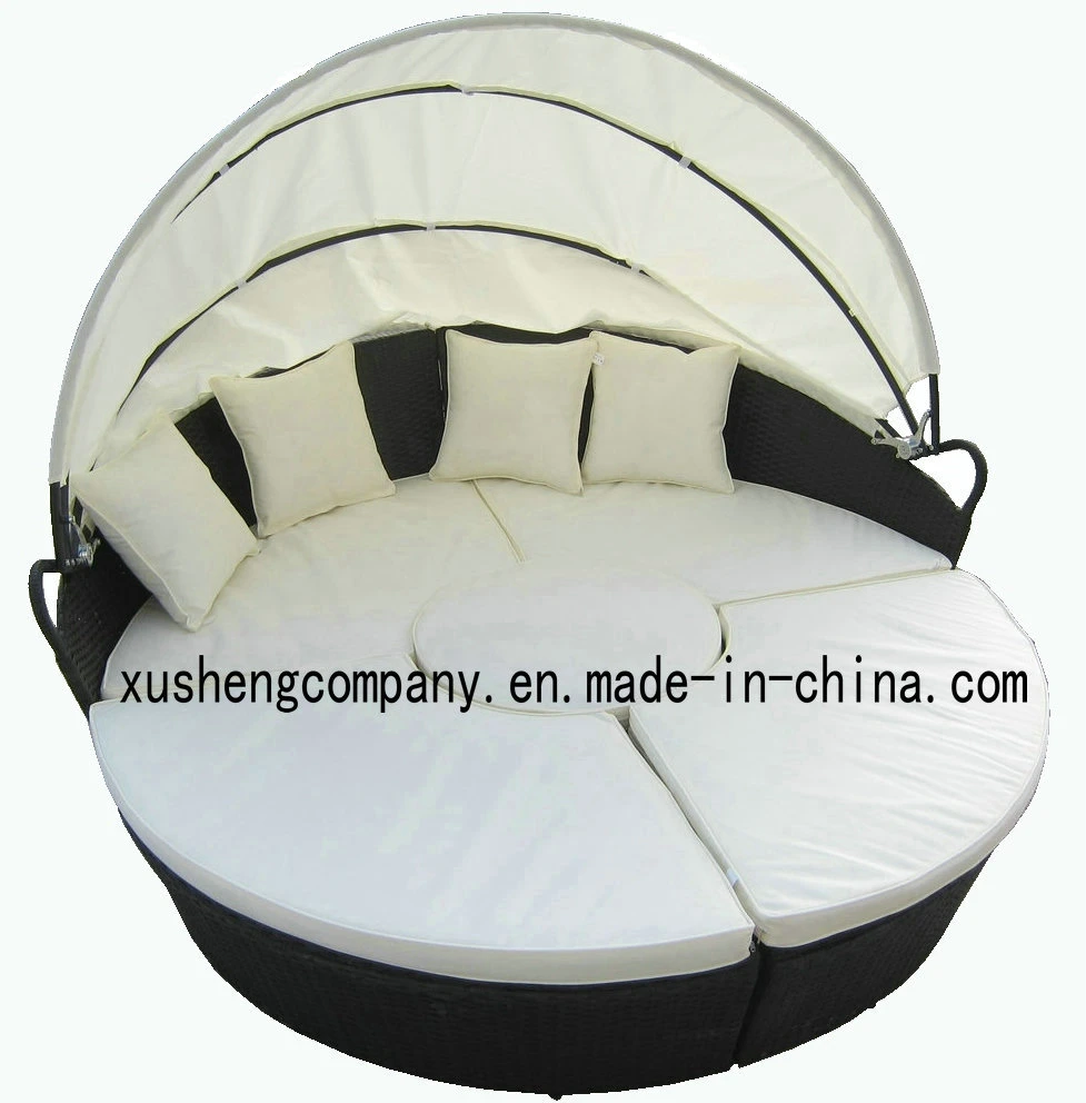 New Style Top Quality Rattan Round Bed Outdoor Garden Furniture Sofa Outdoor Daybed