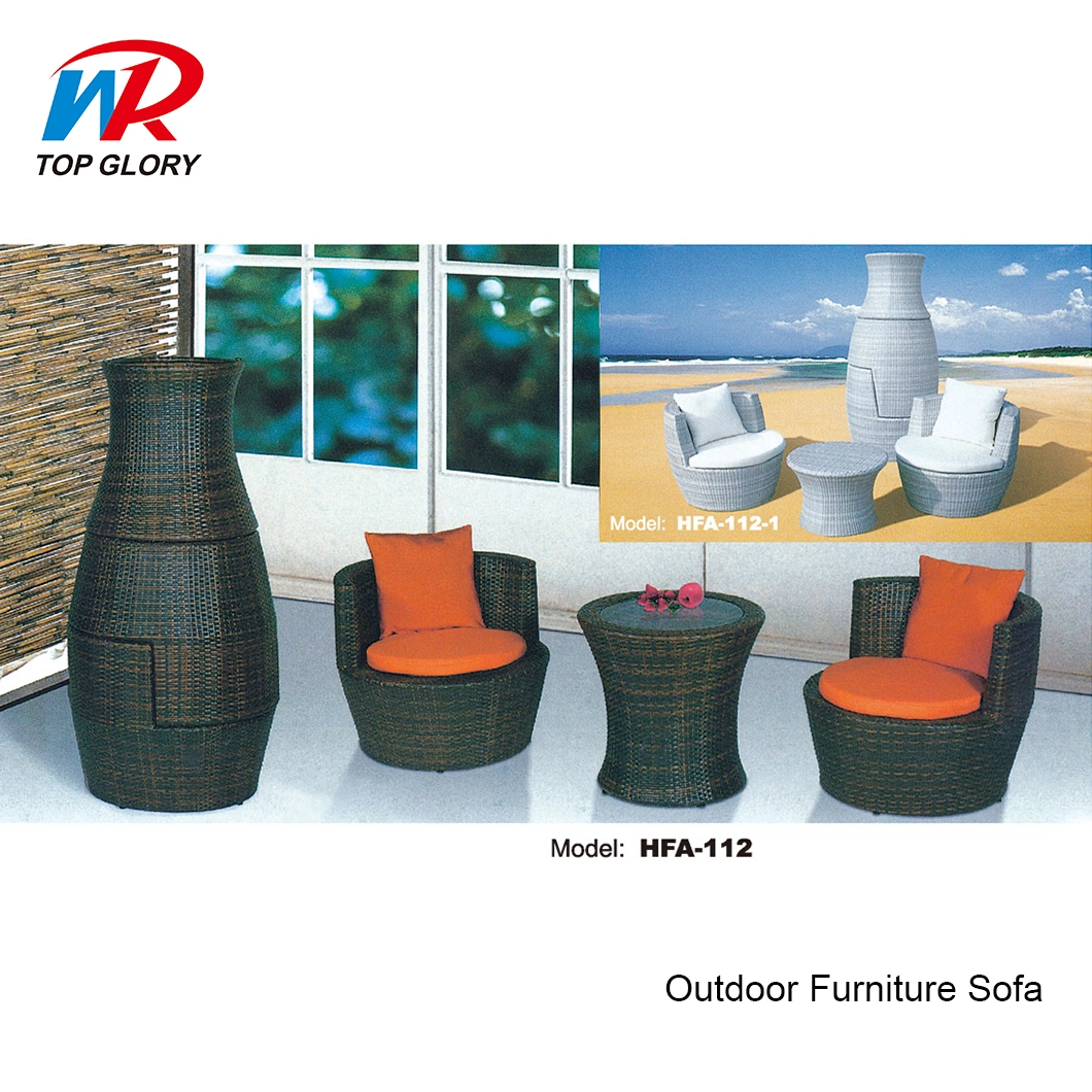 Wholesale Price Modern 2PCS Popular Competitive Stacking Rattan Garden Vase Sofa