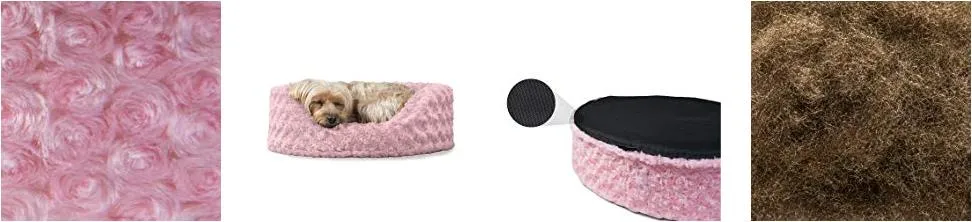 Supportive Foam Round Dog Bed Lounger with Water Resistant Base