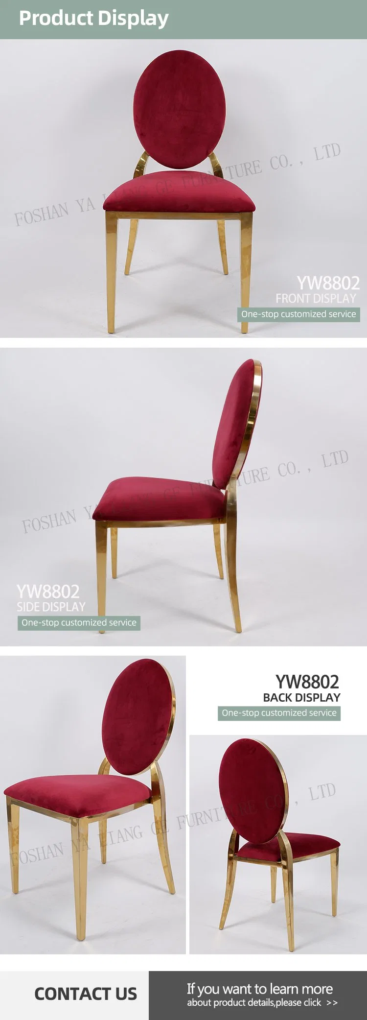 Hotel Restaurant Golden Stainless Steel Banquet Stacking Chair Soft Velvet Cushion Dining Chair for Wedding Events