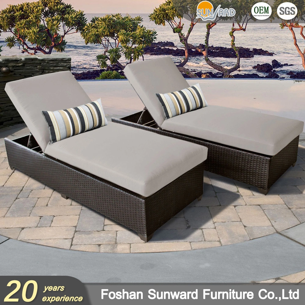 Modern Rattan Wicker Sunlounger Outdoor Beach Chair Garden Hotel Sunbed