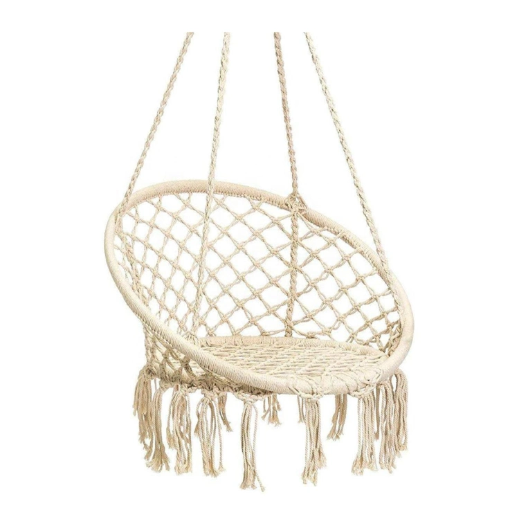 Cotton Handmade Macrame Hanging Hammock Swing Chair for Outdoor Patio