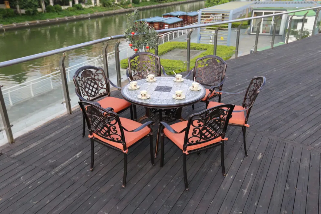 Outdoor Furniture Set Aluminum Five Outdoor Leisure Garden Courtyard of Europe Type Furniture Open-Air Balcony Chairs and Tables