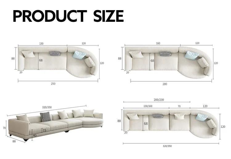 Modern Home Fabric Sectional Set Italian Leather Corner Living Room Furniture Luxury Sofa