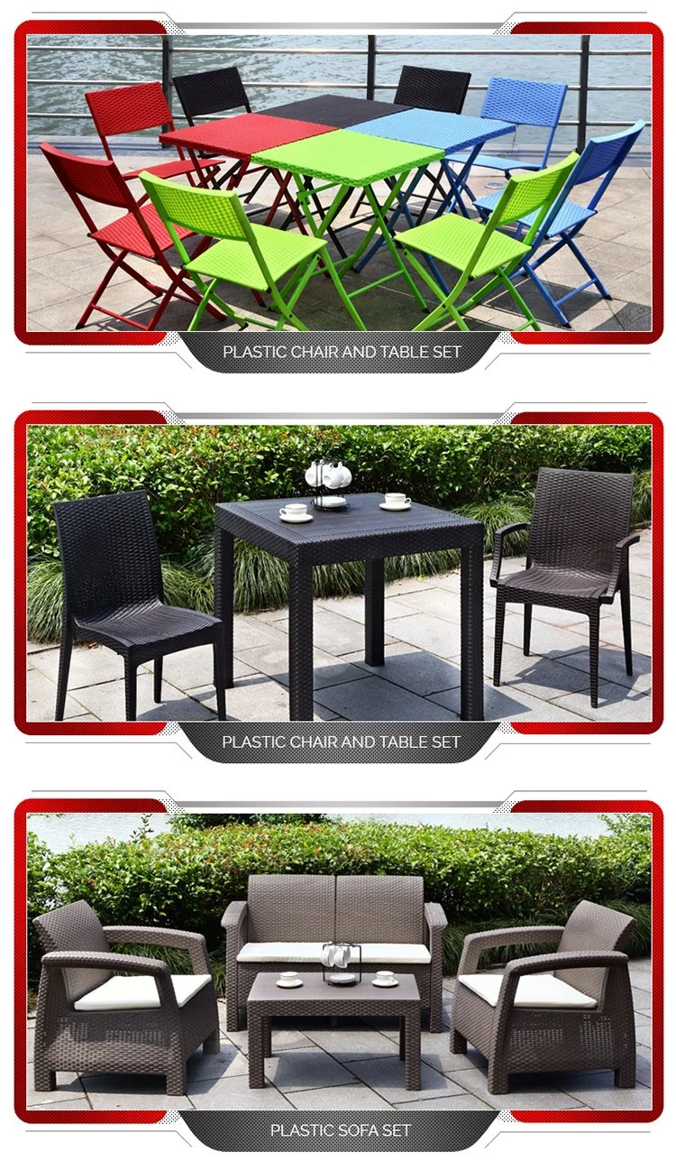 Outdoor 4PCS Conversation Set with Glass Table Steel Sofa Garden Sets