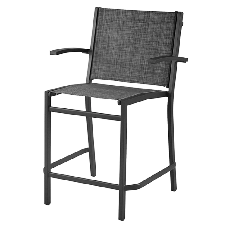 Outdoor Garden Textilen Chair Cafe Metal Bar Stools Chair with Back High Stacking Comfortable Steel