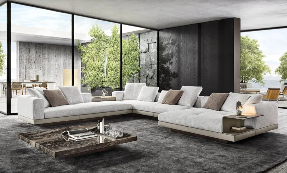 Modern Home Furniture Fabric Sectional Couch Custom Living Room Sofa Set Luxury 7 Seater L Shaped Sofa