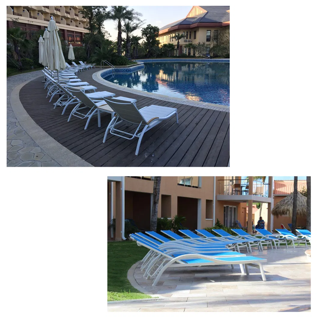 Aluminum Frame Textilene Sling Outdoor Poolside Sunbed Chaise Beach Chair Sun Lounger