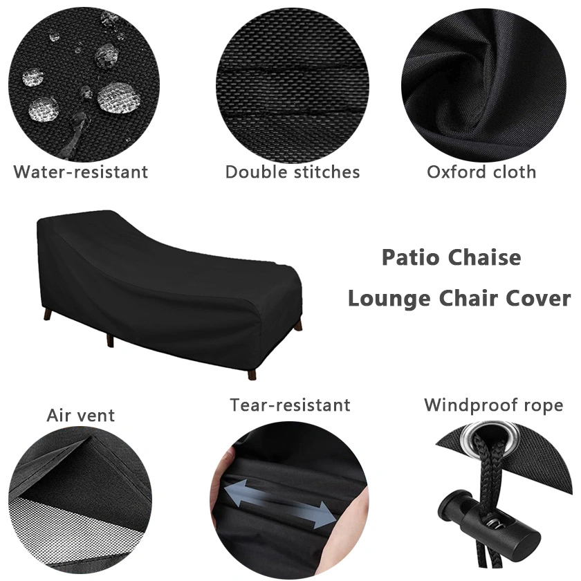 210d Patio Chaise Lounge Chair Cover Waterproof Outdoor Chair Cover