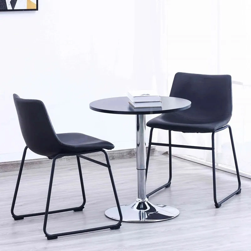 Industrial Furniture Armless Kitchen Bar Stool PU Leather Counter Height Cafe Chair