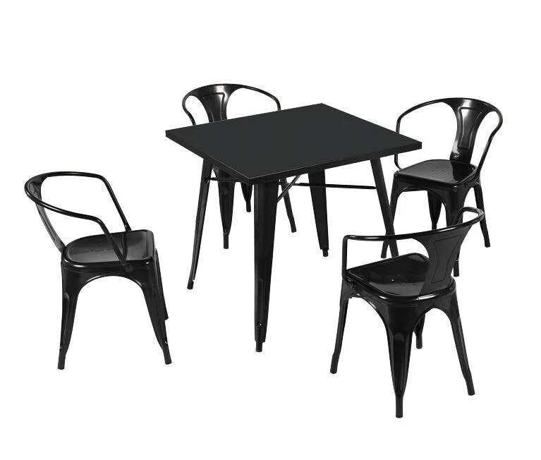 Modern Simple Household Metal Tolix Industrial Bistro Dining Table Chair (ZG23-021)