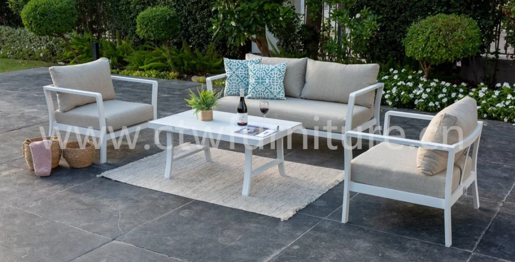 Patio Outdoor Furniture Modern Aluminum Weather Resisitant Garden Conversation Sofa