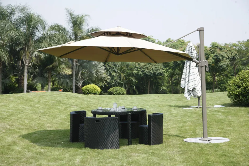 Space Saving Outdoor Furniture Rattan Wicker Dining Table and Chair