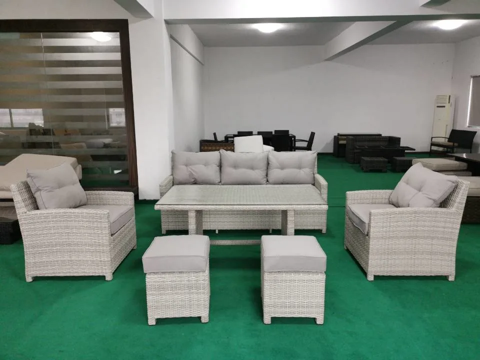 Stock Factory Outdoor Garden Furniture Patio Aluminum Rattan Furniture Dining Sofa Set