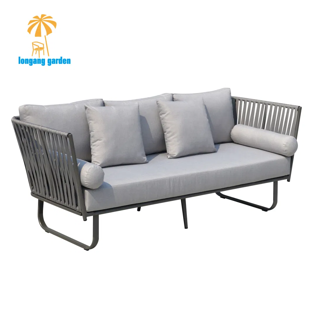 Wholesale Indoor Outdoor Restaurant Garden Patio Furniture Leisure Corner Rope Sofa Set