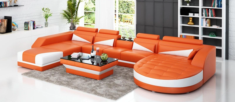 Dubai Luxury Home Designs Modern Leather Sofa Furniture