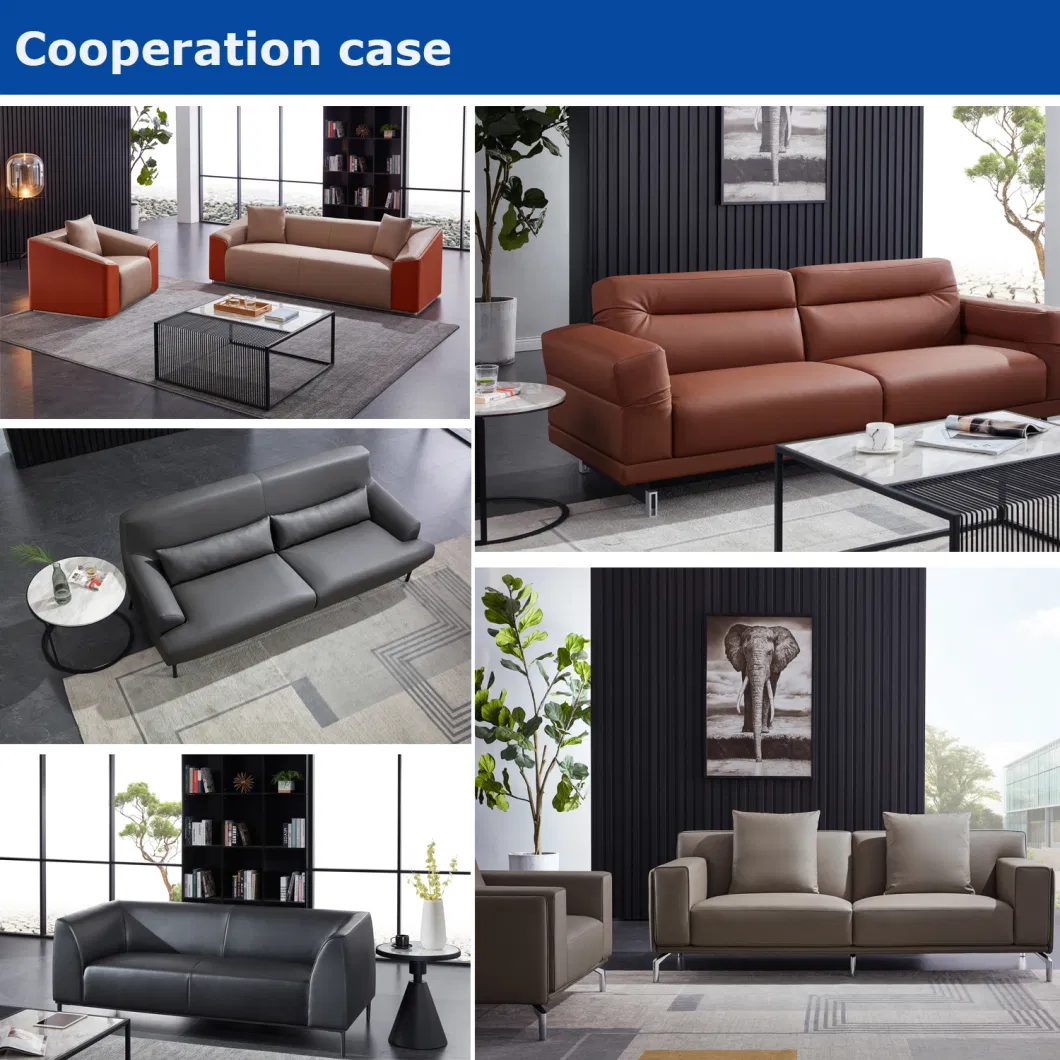 Zode Modern Home/Living Room/Office Furniture Good Price Three Seater Small Sectional PU Leather Sofa