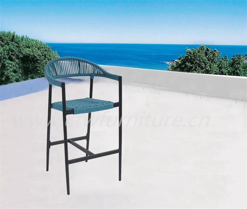 Aluminum Garden Chair Patio Outdoor Furniture Rope Wicker Rattan Dining Chair