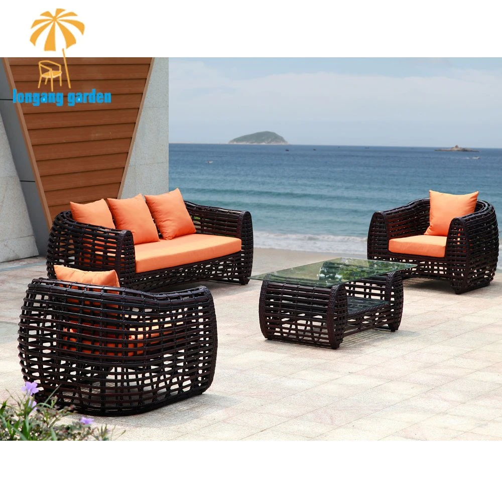 Garden Patio Hotel Home Balcony Living Room Villa Resort Project Furniture UV Resistance Outdoor Wicker Rattan Leisure Sofa