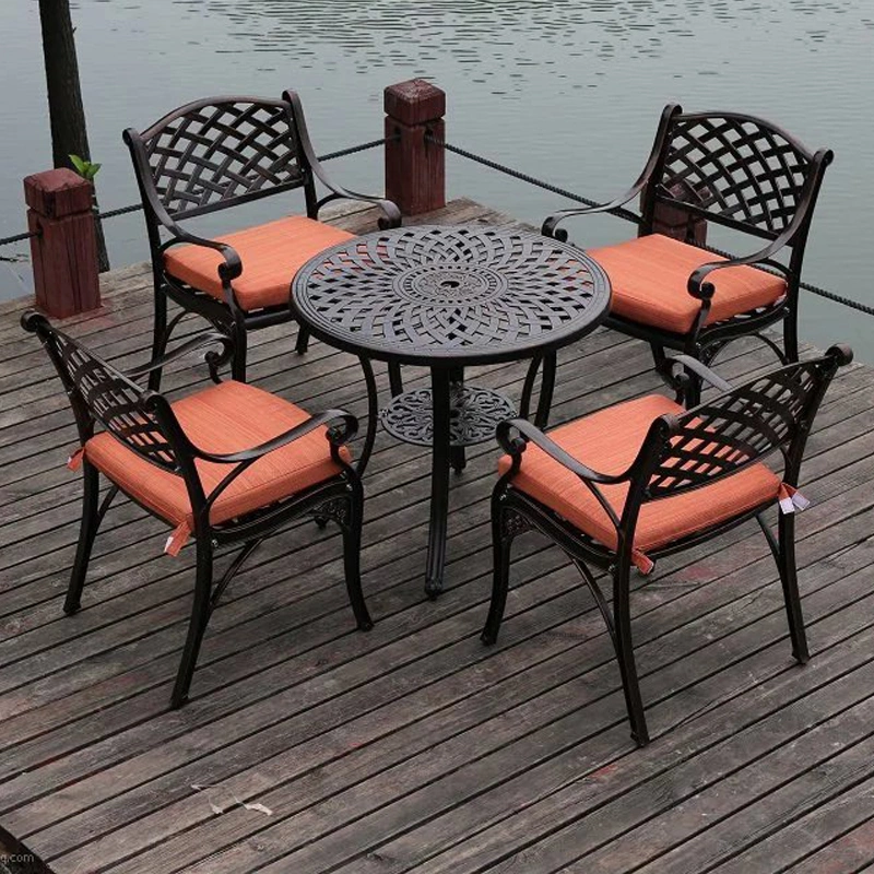 Outdoor Bistro Sets Metal Patio Chair Set Furniture Cast Antique Outdoor Cast Aluminum Garden Patio Table and Chair Set