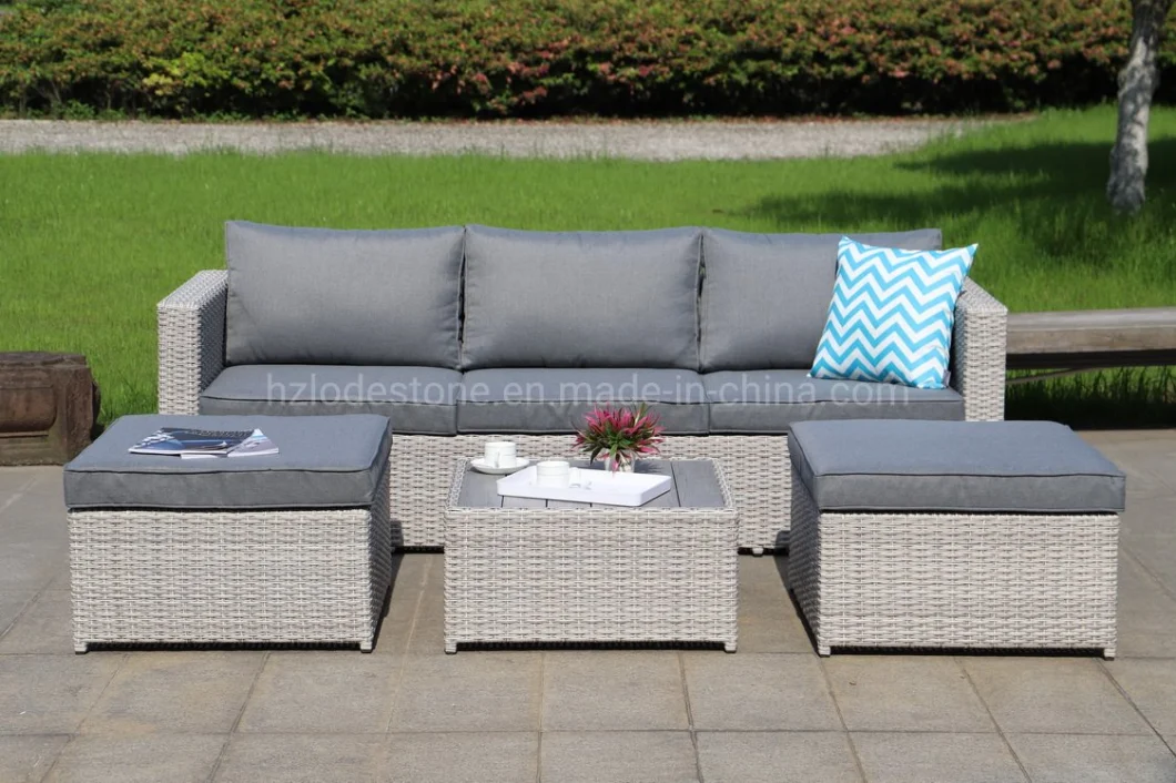 Hot Sale Luxury Outdoor Rattan Furniture Garden Sofa Set with Waterproof Cushion