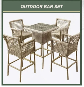 Foshan Luxury Hotel Restaurant Rope Woven Bar Stool Counter Chair with Arm