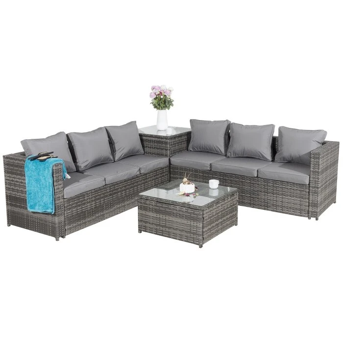 Popular New Design Garden PE Rattan Furniture Villa Rattan Chair Sofa