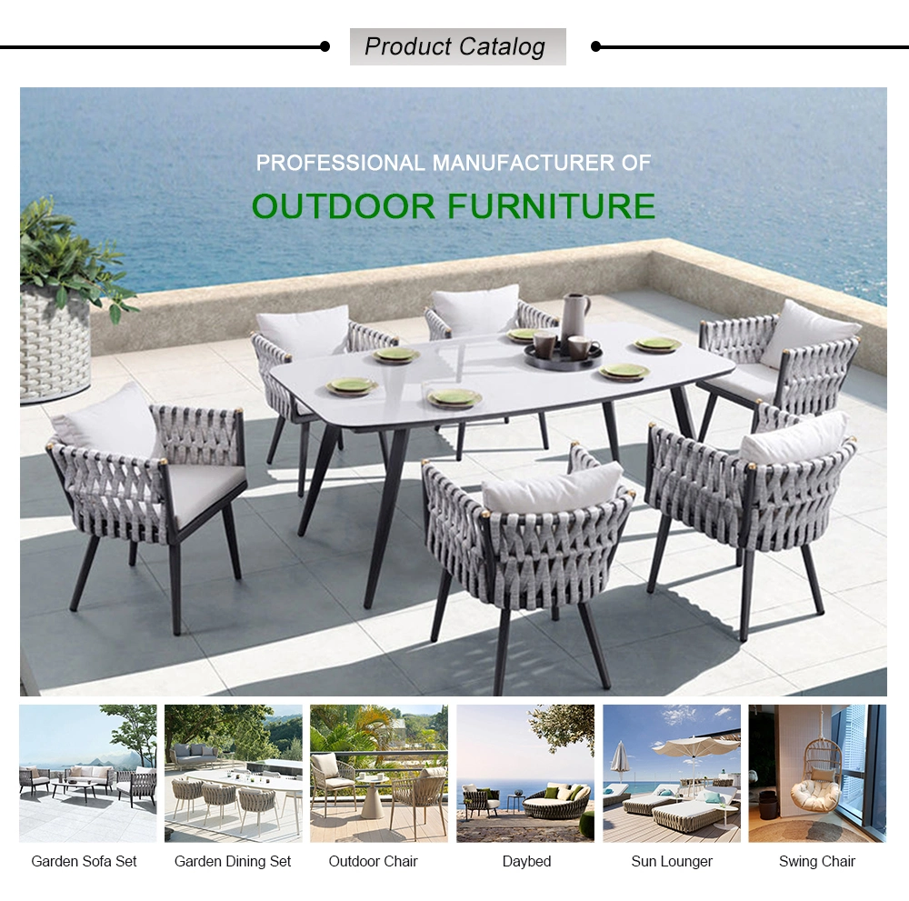 Luxury Modern Design Garden Sofa Set Aluminum Patio Teak Wood Outdoor Furniture