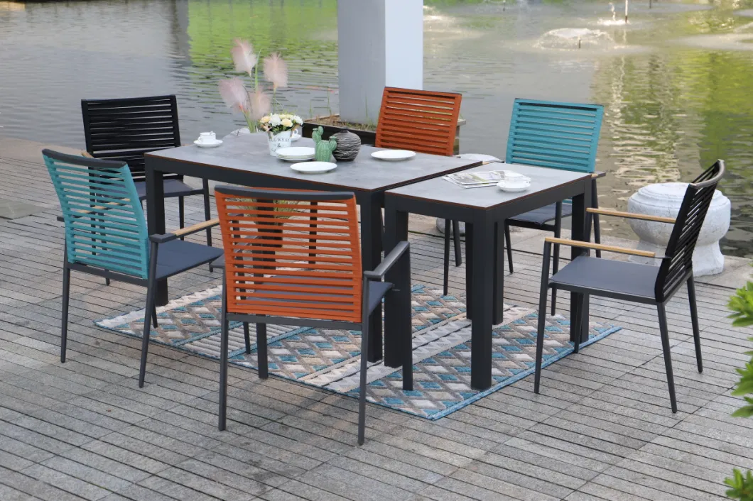 2024 New Balcony Bistro Set with HPL Table Patio Leisure Furniture Dining and Drinking Coffee