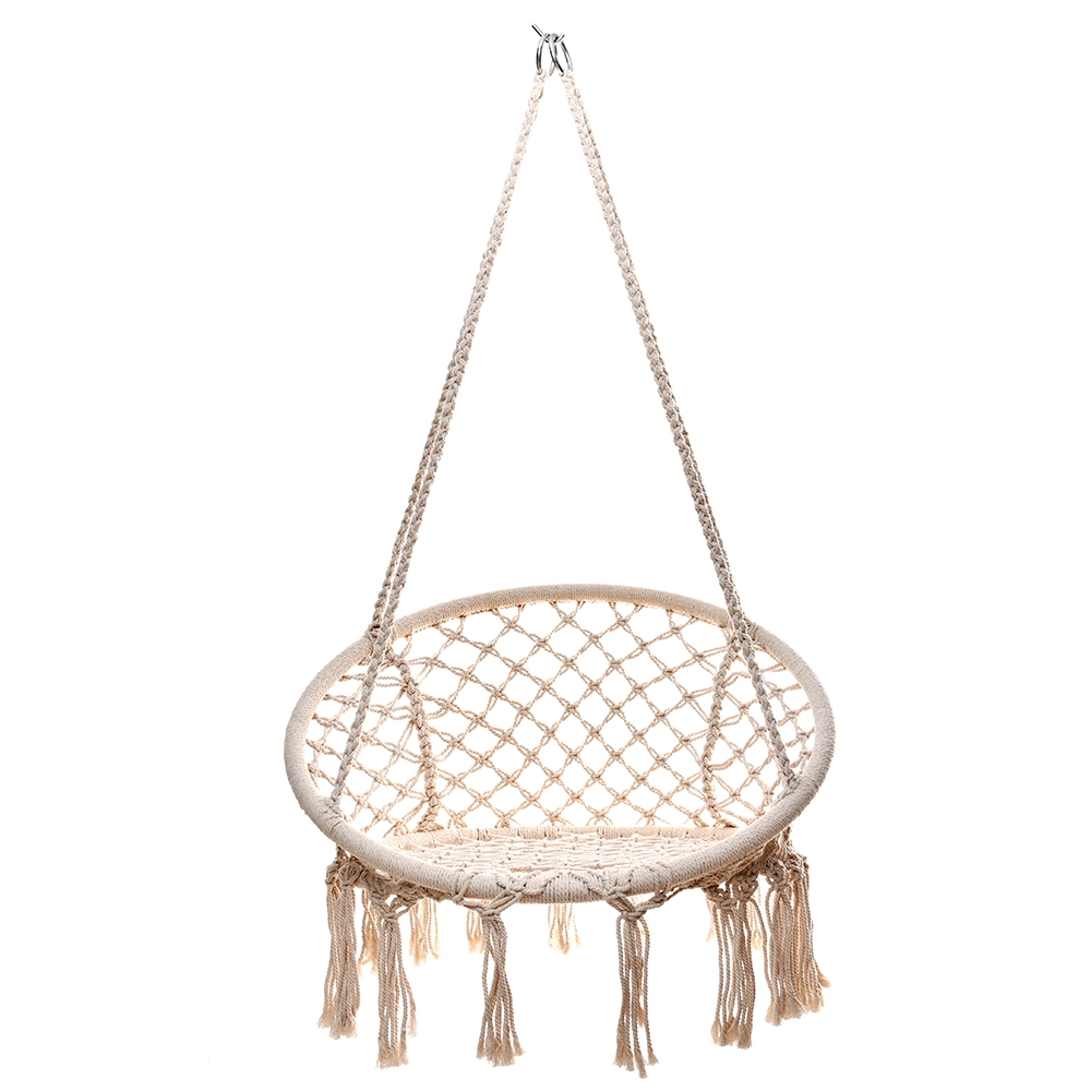 Hanging Chair Rope Outdoor Indoor Beach Park Tree Hanging Garden Patio Egg Round Hammock Swing