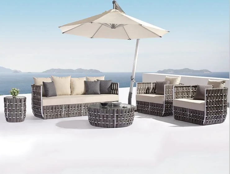 PE Rattan Sofa with Waterproof Cushion Outdoor Leisure Popular Sofa Furniture Set