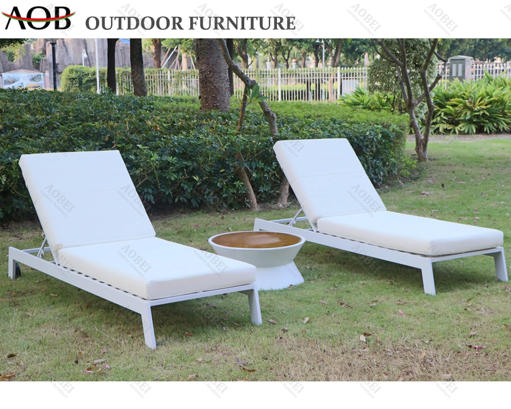 Durable Wholesale Outdoor Garden Furniture Aluminum Sunbed Chaise Lounge Chair