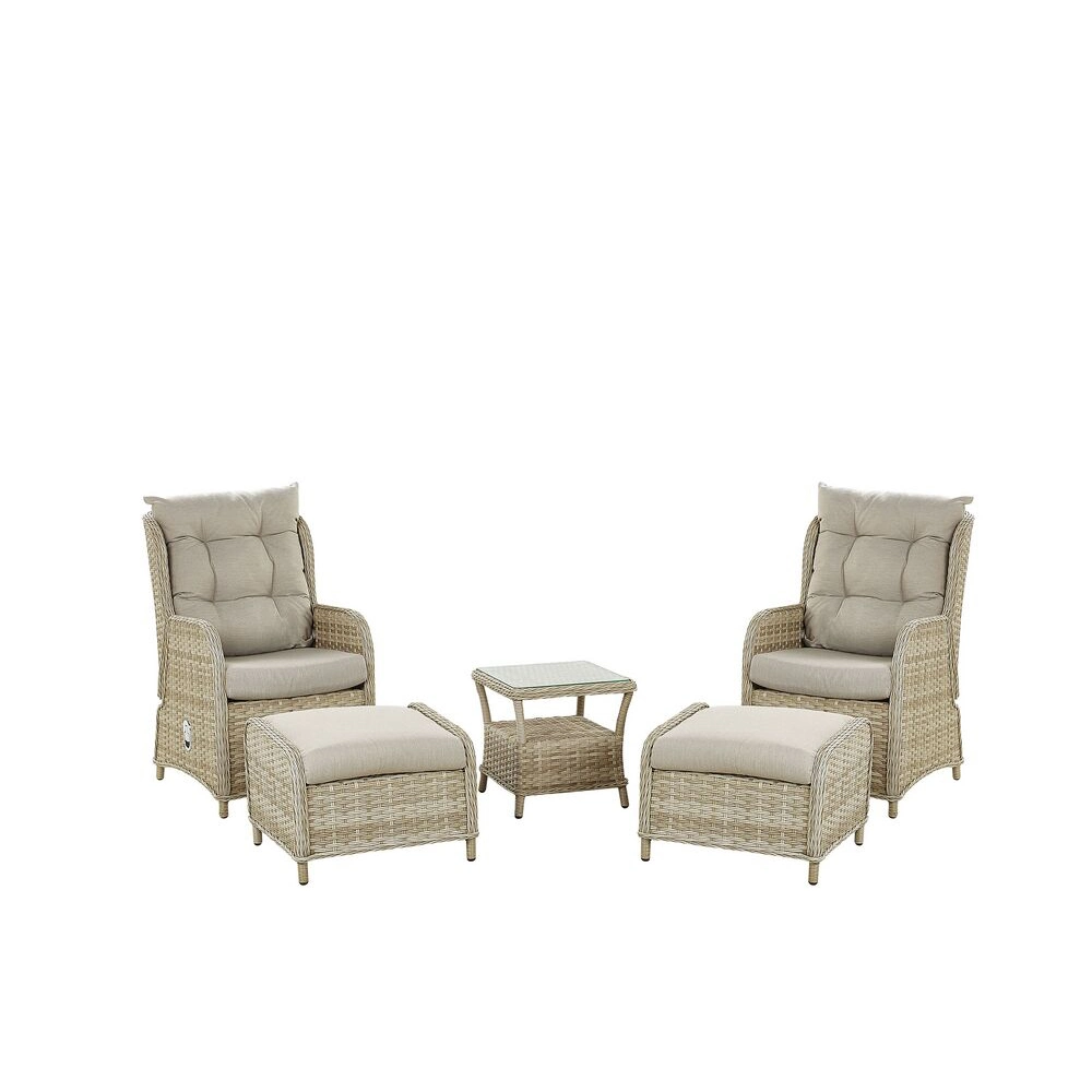 Popular Rattan Set Sofa Outside Aluminum Frame Teak Garden Set Import Lounger Sofa Furniture Patio Outdoor Furniture