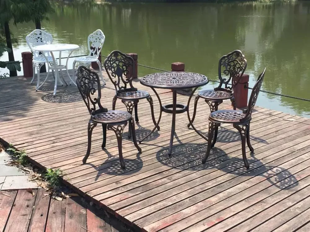 Classical Design Outdoor Cast Aluminum Table Set Gardent Furniture with Antique Style Chair Cast Aluminum Patio Chair Furniture