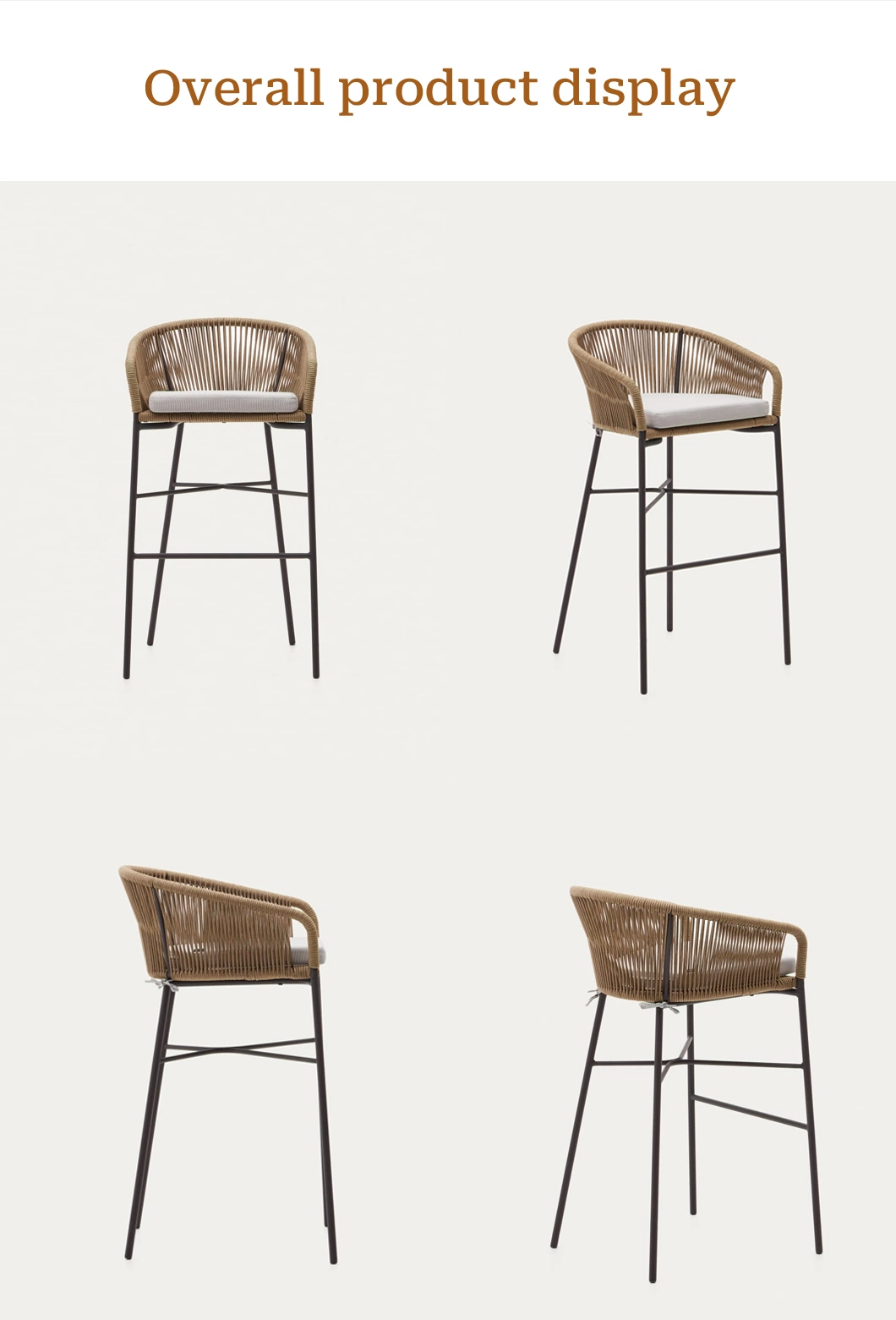 Modern Bar Chairs Bar Stools Home Rattan Armchairs Outdoor Restaurants Cafe